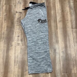 Victoria Secret Pink Boyfriend Gray Lounge Pants with Black Drawstring Size S